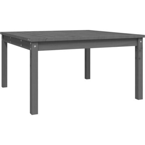 vidaXL Tavolo da Giardino Grigio 82,5x82,5x45 cm Legno Massello Pino