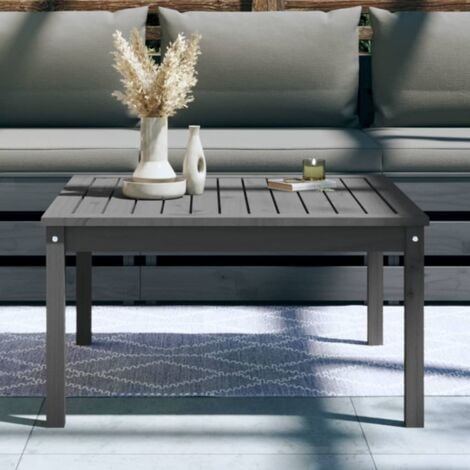 vidaXL Tavolo da Giardino Grigio 82,5x82,5x45 cm Legno Massello Pino