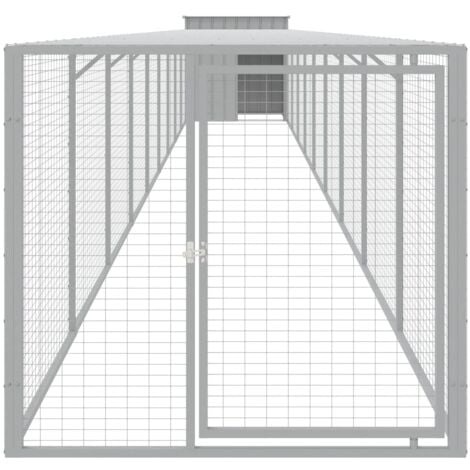 vidaXL Pollaio Area Corsa Grigio Chiaro 110x1017x110cm Acciaio Zincato