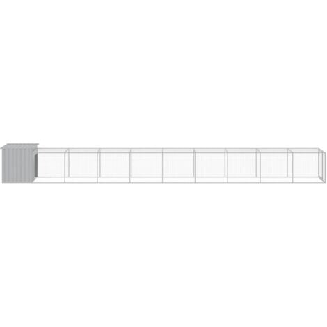 vidaXL Pollaio Area Corsa Grigio Chiaro 110x1017x110cm Acciaio Zincato
