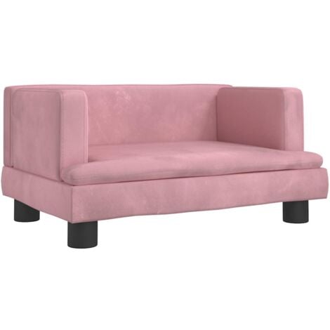vidaXL Lettino per Cani Rosa 60x40x30 cm in Velluto