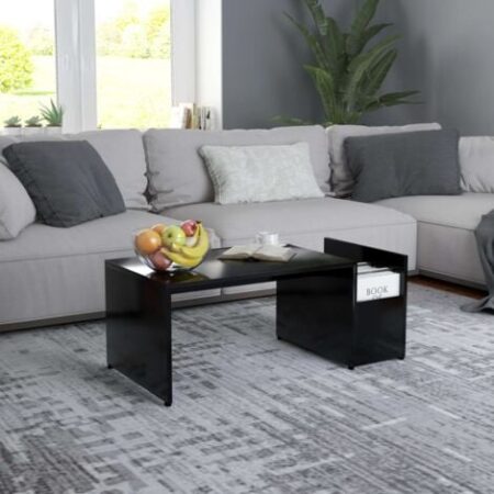 vidaXL Tavolino da Salotto Nero 90x45x35 cm in Legno Multistrato