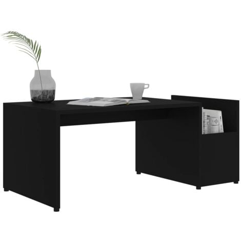 vidaXL Tavolino da Salotto Nero 90x45x35 cm in Legno Multistrato