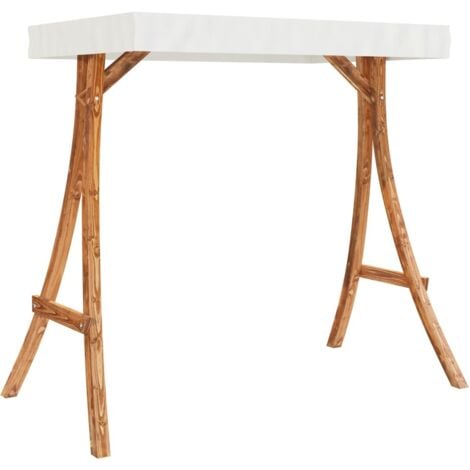 vidaXL Altalena con Tetto Crema Legno Massello Ricurvo Finitura in Teak