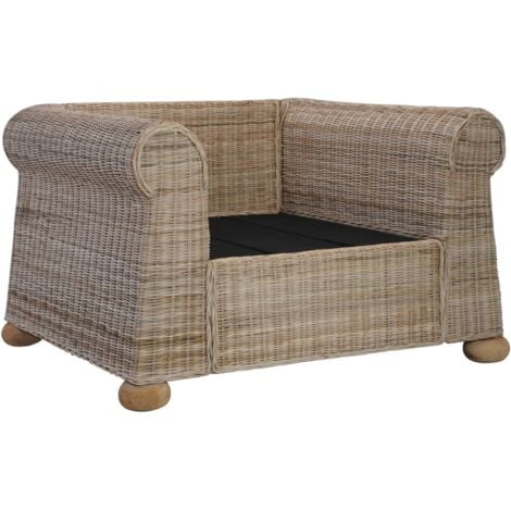 vidaXL Poltrona con Cuscini in Rattan Naturale