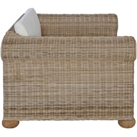 vidaXL Poltrona con Cuscini in Rattan Naturale