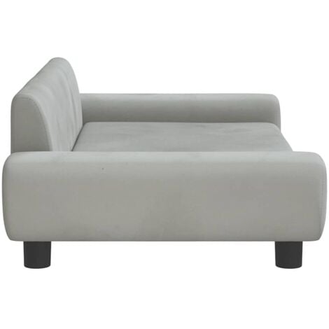 vidaXL Lettino per Cani Grigio Chiaro 100x54x33 cm in Velluto