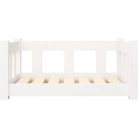 vidaXL Cuccia per Cani Bianca 65,5x50,5x28 cm Legno Massello di Pino