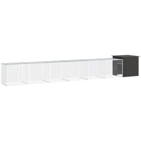 vidaXL Gabbia per Polli Antracite 700x91x100 cm Acciaio Zincato