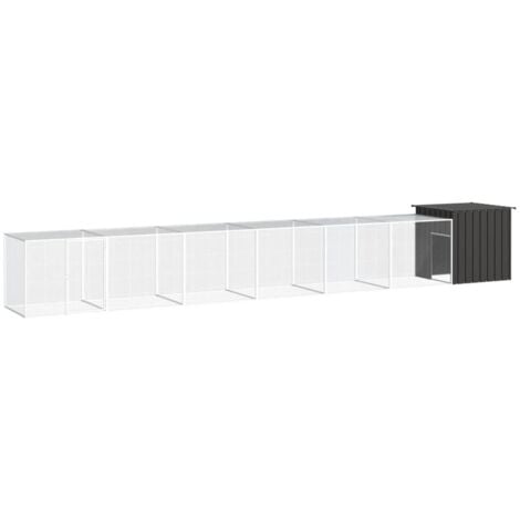 vidaXL Gabbia per Polli Antracite 700x91x100 cm Acciaio Zincato