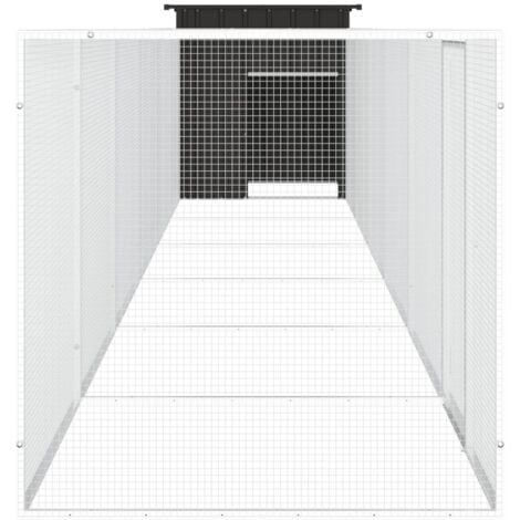 vidaXL Gabbia per Polli Antracite 700x91x100 cm Acciaio Zincato