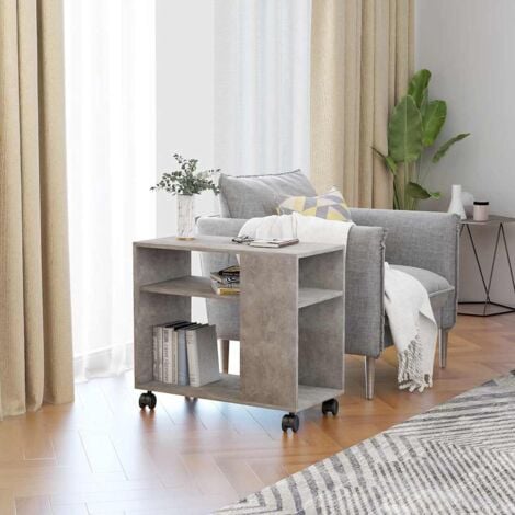 vidaXL Tavolino Grigio Cemento 70x35x55 cm in Legno Multistrato
