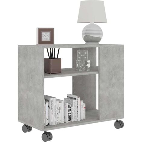 vidaXL Tavolino Grigio Cemento 70x35x55 cm in Legno Multistrato