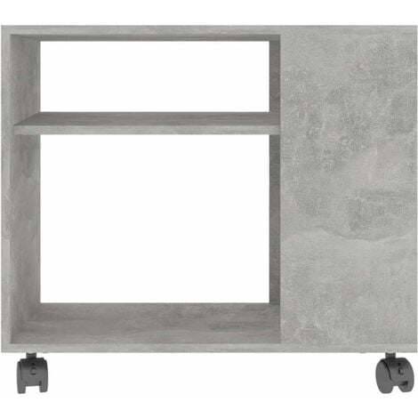 vidaXL Tavolino Grigio Cemento 70x35x55 cm in Legno Multistrato