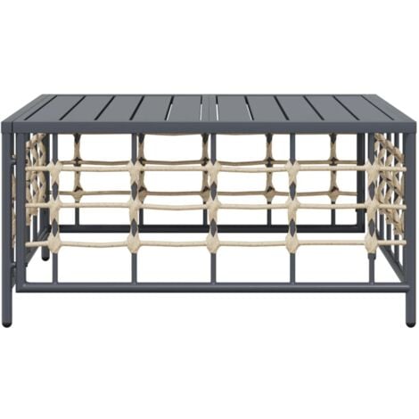 vidaXL Tavolo da Giardino Antracite 70x70x34 cm in Polyrattan