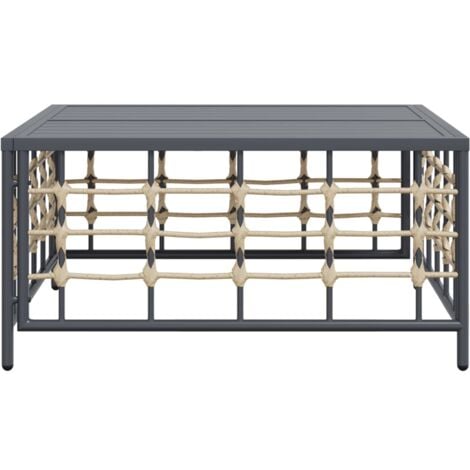 vidaXL Tavolo da Giardino Antracite 70x70x34 cm in Polyrattan