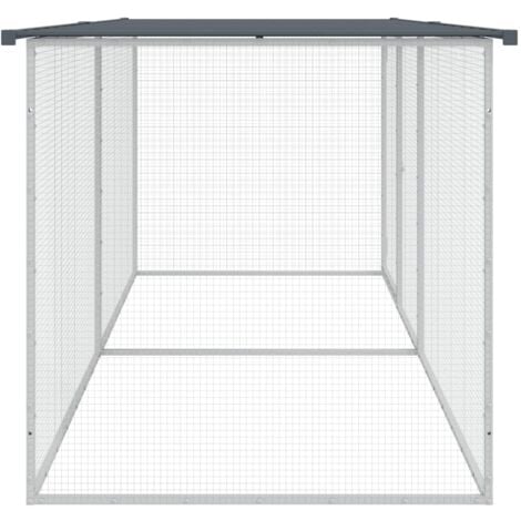 vidaXL Gabbia Polli con Tetto Antracite 203x98x90 cm Acciaio Zincato