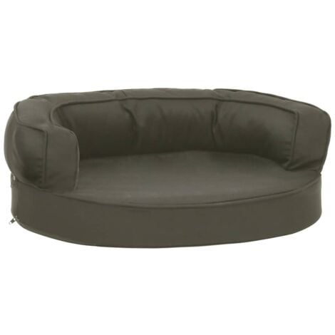 vidaXL Materasso Ergonomico per Cani 60x42cm Effetto Lino Grigio Scuro