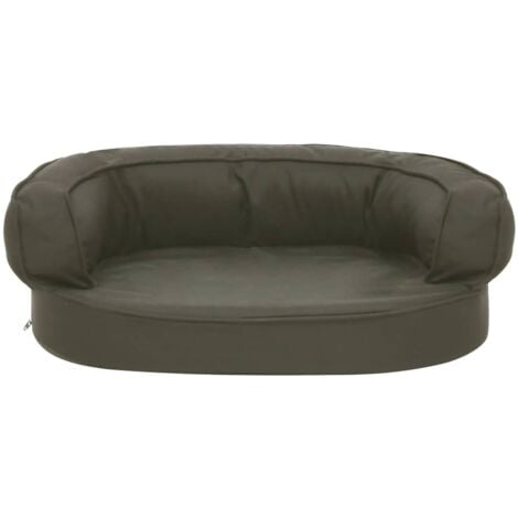 vidaXL Materasso Ergonomico per Cani 60x42cm Effetto Lino Grigio Scuro