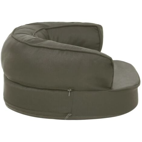 vidaXL Materasso Ergonomico per Cani 60x42cm Effetto Lino Grigio Scuro