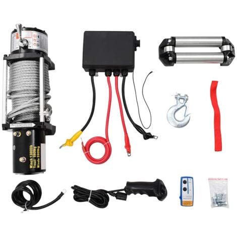 vidaXL Argano Elettrico 12 V 5909 kg