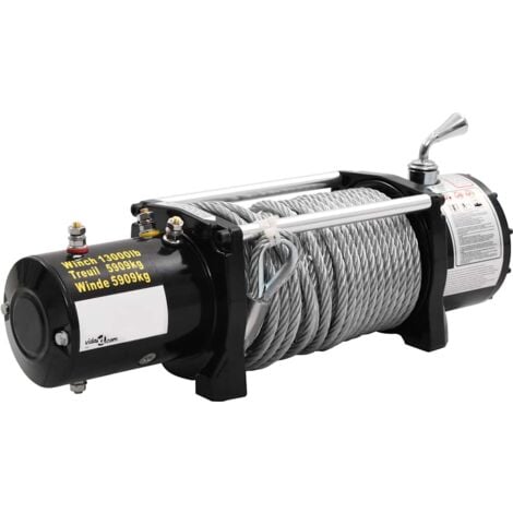 vidaXL Argano Elettrico 12 V 5909 kg