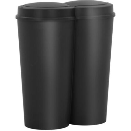 vidaXL Pattumiera Doppia Nera 50L