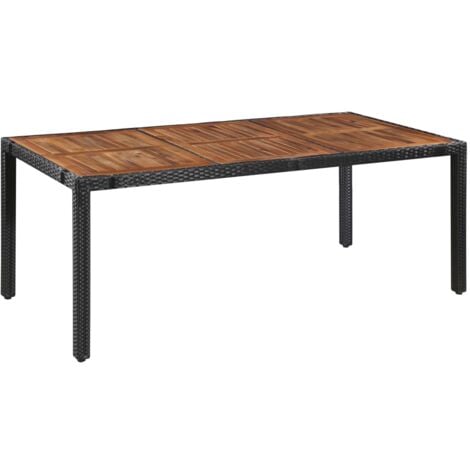 vidaXL Set da Pranzo da Giardino 9 pz in Polyrattan e Acacia Nero