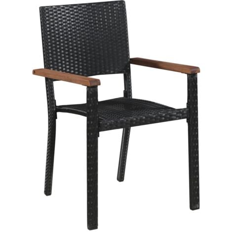 vidaXL Set da Pranzo da Giardino 9 pz in Polyrattan e Acacia Nero