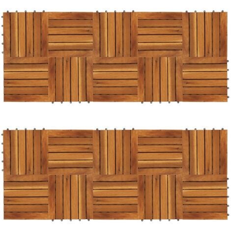 vidaXL Listelli Pavimentazione Design Verticale 30x30cm Acacia 20 pz