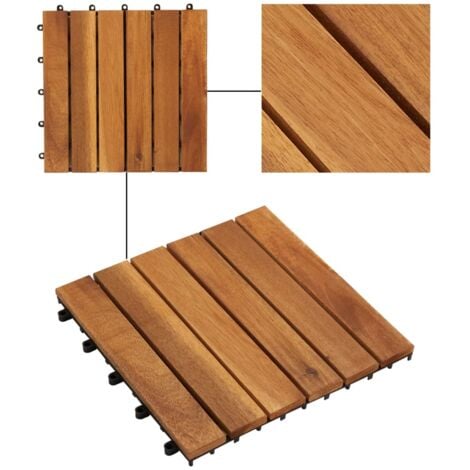 vidaXL Listelli Pavimentazione Design Verticale 30x30cm Acacia 20 pz