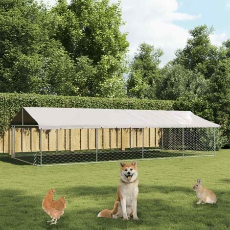 vidaXL Gabbia per Cani da Esterno con Tetto 600x300x150 cm
