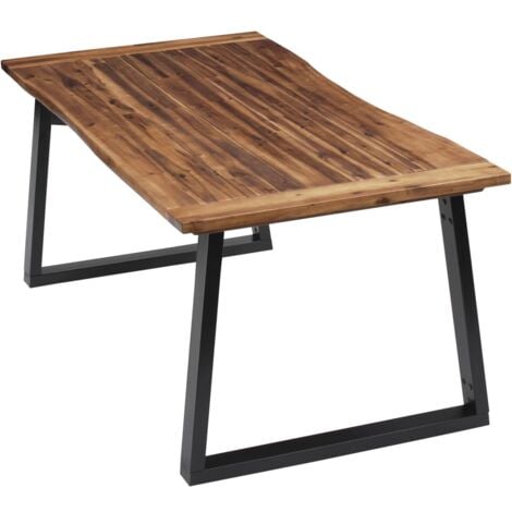 vidaXL Tavolo da Pranzo in Legno Massello di Acacia 180x90 cm