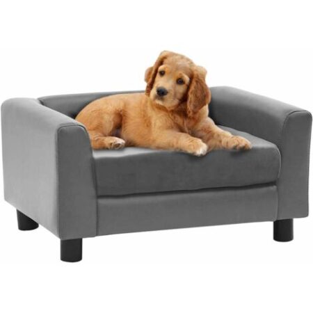 vidaXL Divano per Cani Grigio 60x43x30 cm in Peluche e Similpelle