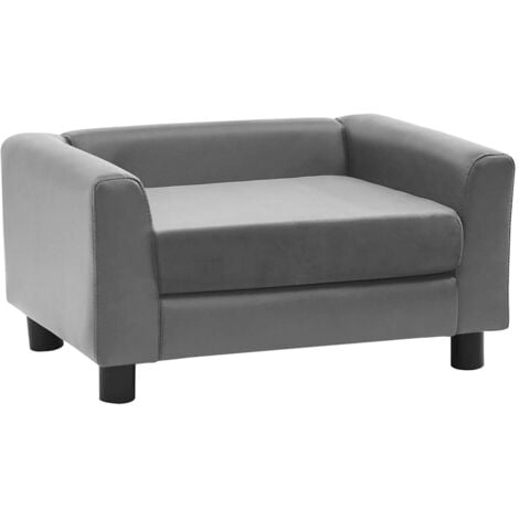 vidaXL Divano per Cani Grigio 60x43x30 cm in Peluche e Similpelle