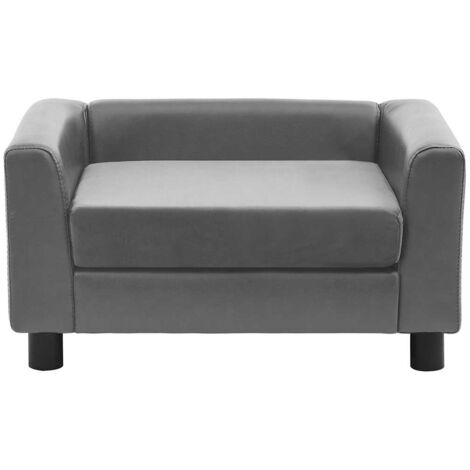 vidaXL Divano per Cani Grigio 60x43x30 cm in Peluche e Similpelle