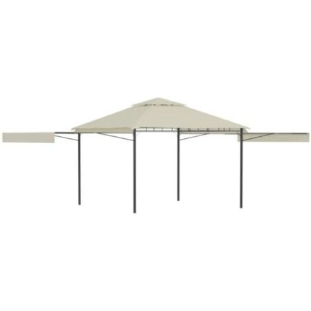 vidaXL Gazebo con Tetto Doppio Estendibile 3x3x2,75 m Crema 180 g/m²