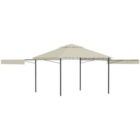 vidaXL Gazebo con Tetto Doppio Estendibile 3x3x2,75 m Crema 180 g/m²