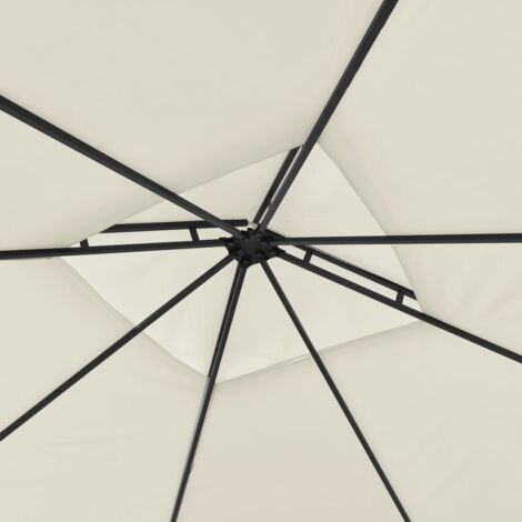 vidaXL Gazebo con Tetto Doppio Estendibile 3x3x2,75 m Crema 180 g/m²