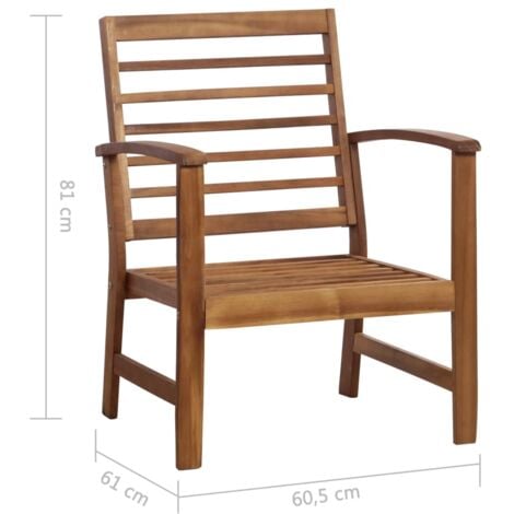 vidaXL Set Divani da Giardino 4 pz in Legno Massello di Acacia