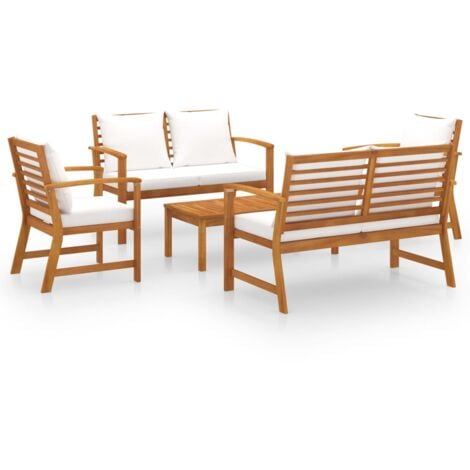 vidaXL Set Divani da Giardino 5 pz con Cuscini in Legno Acacia