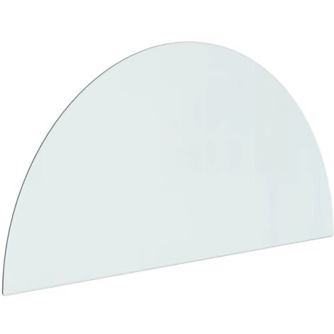 vidaXL Lastra in Vetro per Caminetto Semicircolare 1000x500 mm
