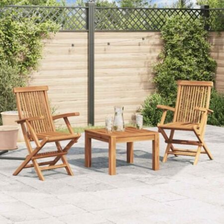 vidaXL Sedie da Giardino Pieghevoli 2 pz in Legno Massello di Teak