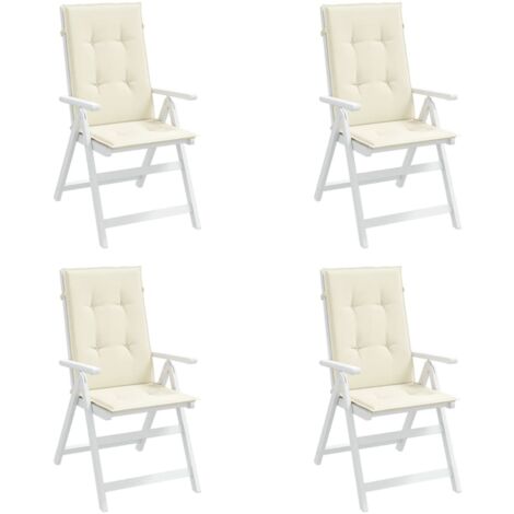 vidaXL Cuscini per Sedie 4 pz Crema 120x50x3 cm in Tessuto