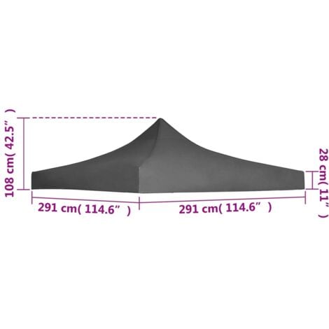 vidaXL Tetto per Tendone per Feste 3x3 m Antracite