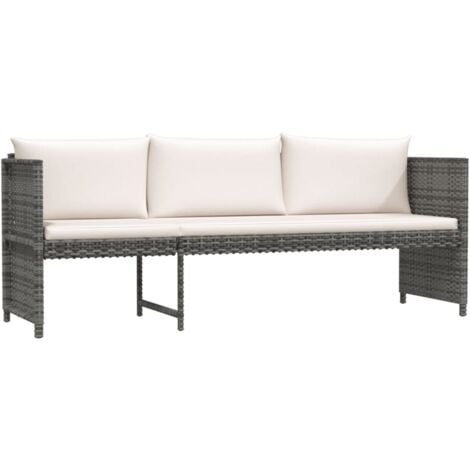 vidaXL Set Divani da Giardino 6 pz con Cuscini in Polyrattan Grigio