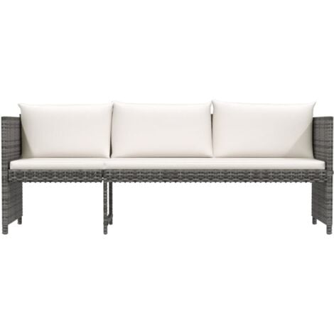 vidaXL Set Divani da Giardino 6 pz con Cuscini in Polyrattan Grigio