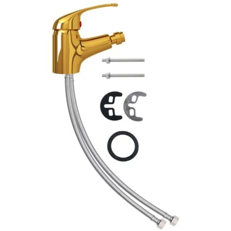 vidaXL Rubinetto Miscelatore per Bidè Oro 13x12 cm
