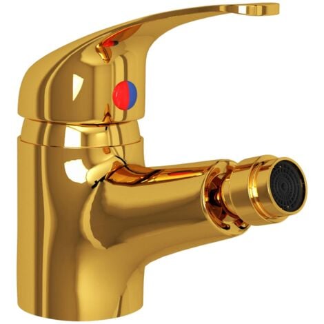 vidaXL Rubinetto Miscelatore per Bidè Oro 13x12 cm