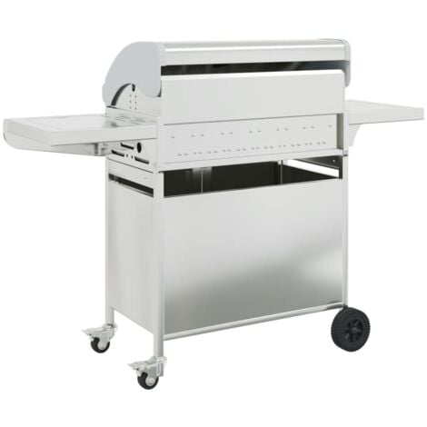 vidaXL Griglia Barbecue a Gas con 7 Bruciatori Argento in Acciaio